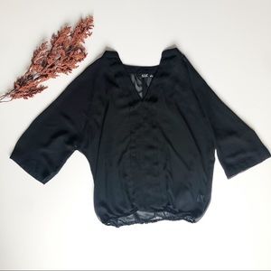 A.N.A black sheer blouse
